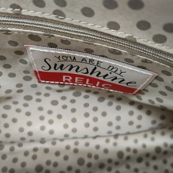 RELIC by FOSSIL Faux Leather Black Gray Ivory Colorblock Messenger Crossbody - Picture 8 of 8